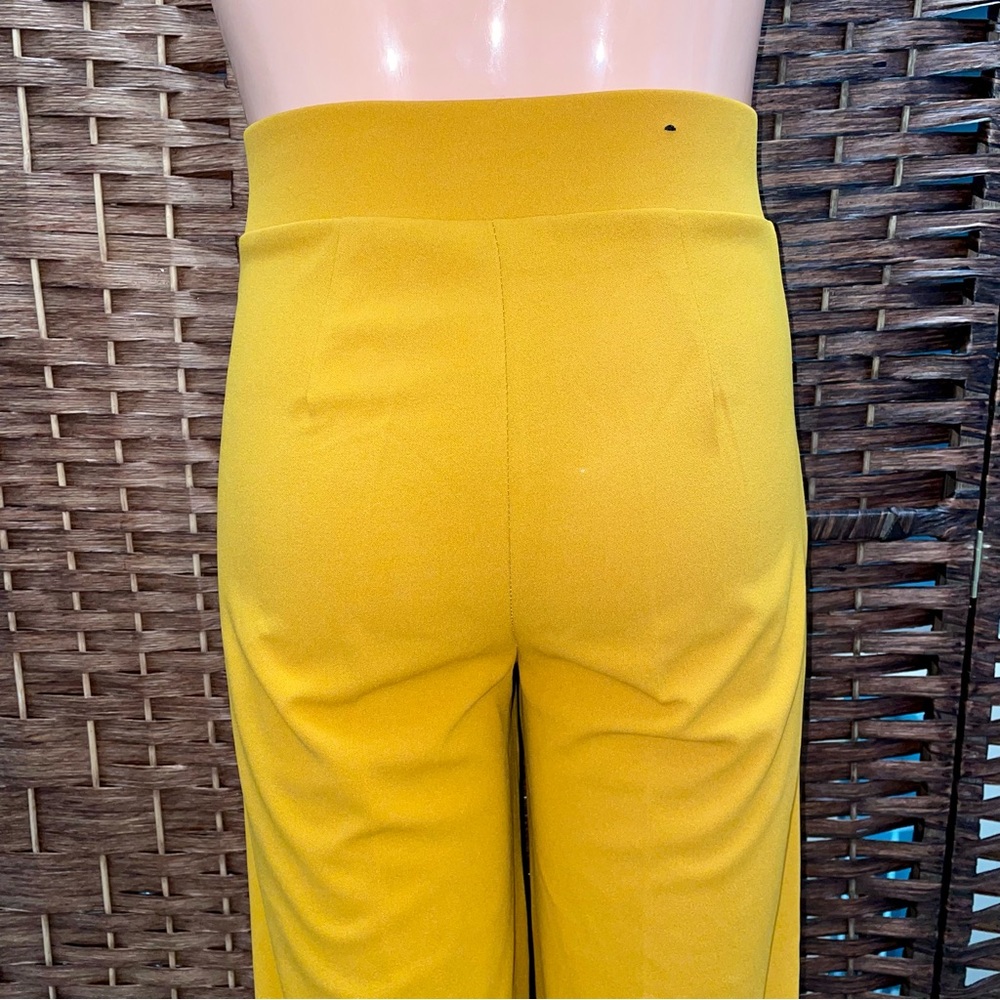 Vibrant Yellow Straight Leg Pants, Size S - Picture 4 of 6